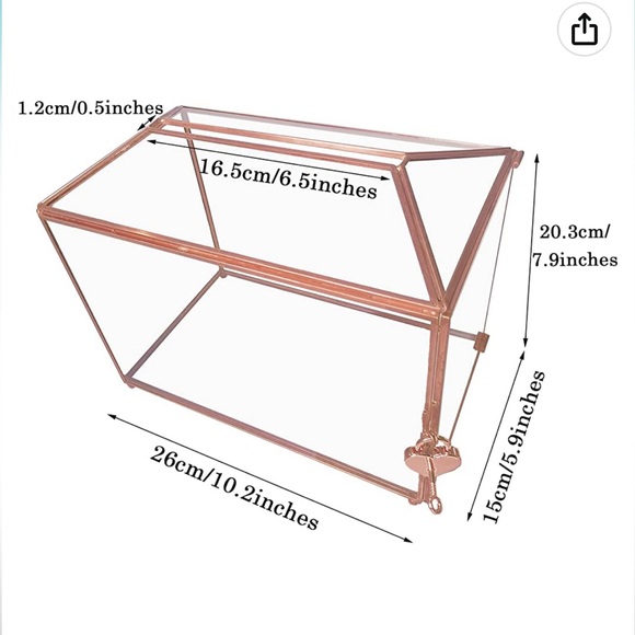 ROSE GOLD CARD BOX WITH LOCK - Picture 3 of 5